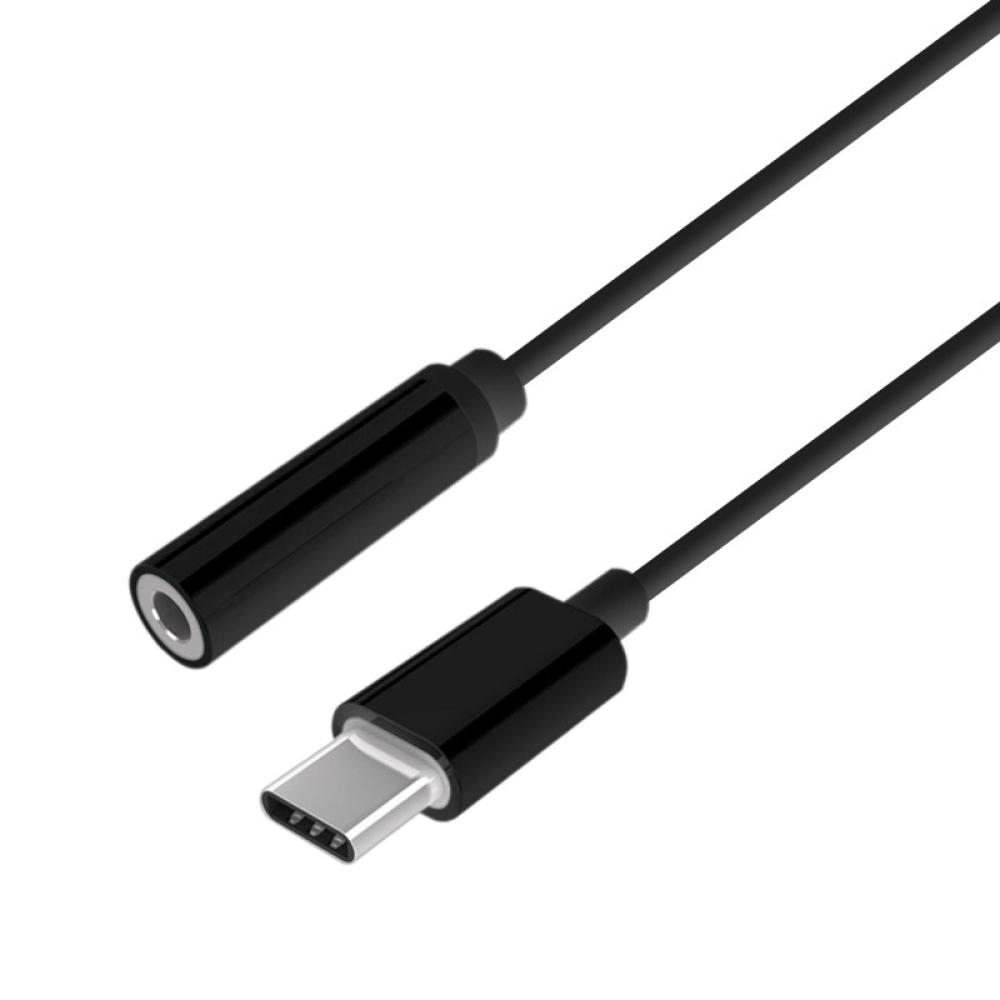 AISENS - Conversor USB-C a audio estilo Apple, USB-C/M-Jack 3.5/H, Negro, 15 cm