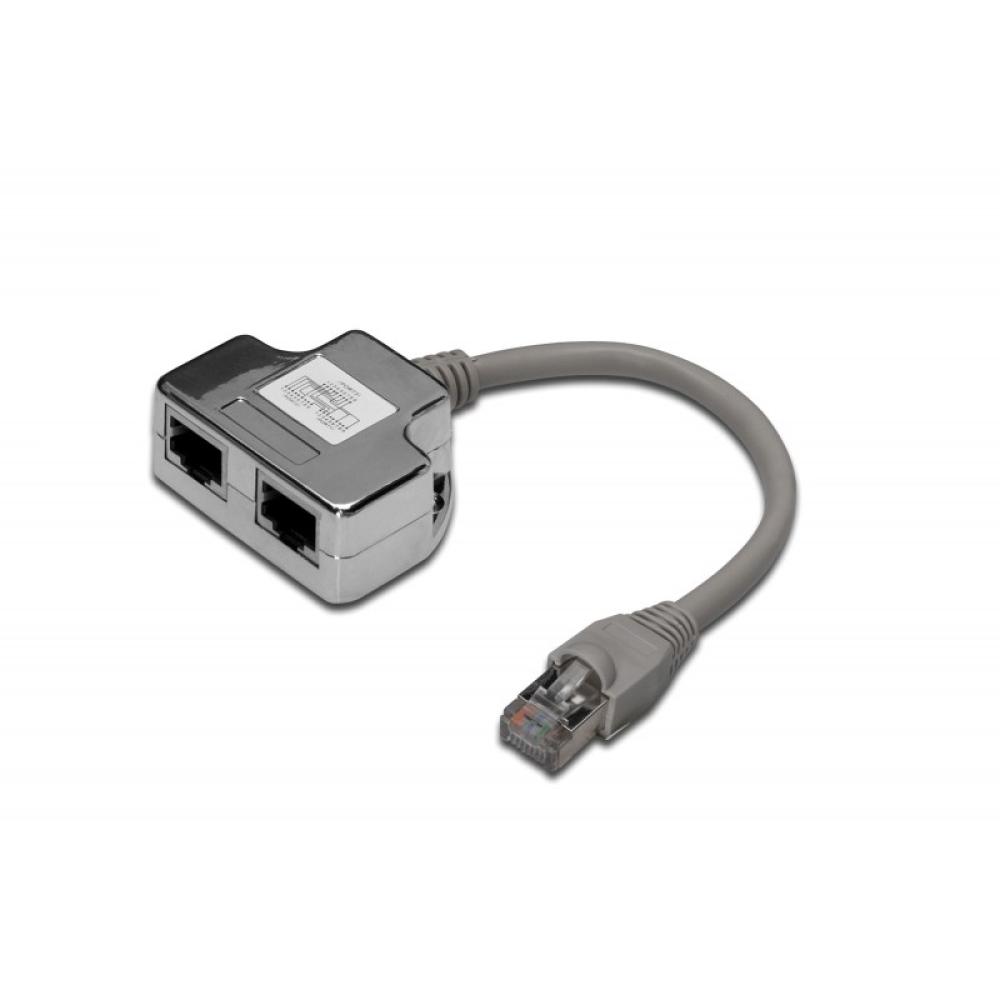 Digitus - Cable de conexión-adaptador CAT 5e, 2 CAT 5e, blindados