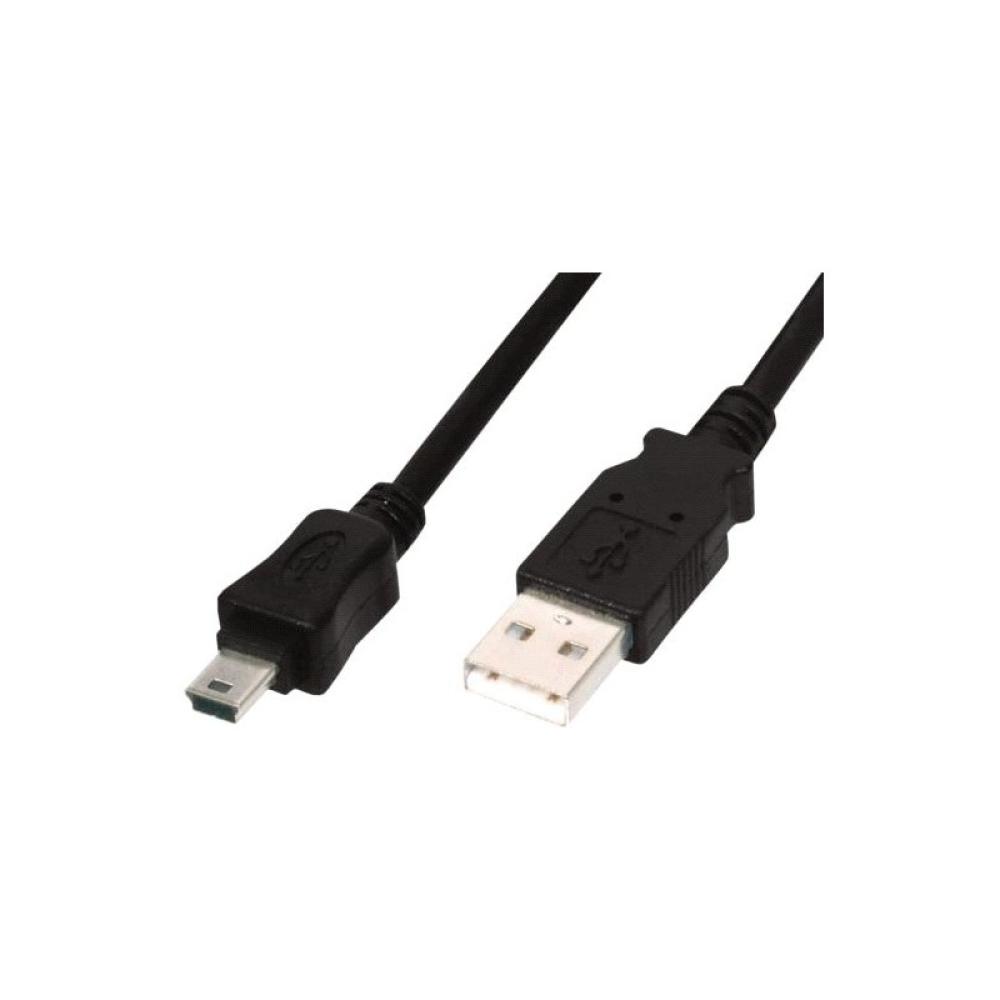 Digitus - Cable de conexión USB-A - Mini-B, 1,8 m - AK-300108-018-S