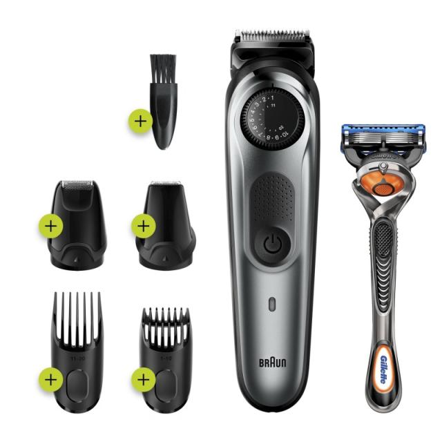Braun - BeardTrimmer BT7220 AC/Batería 39 2 cm Negro, Gris