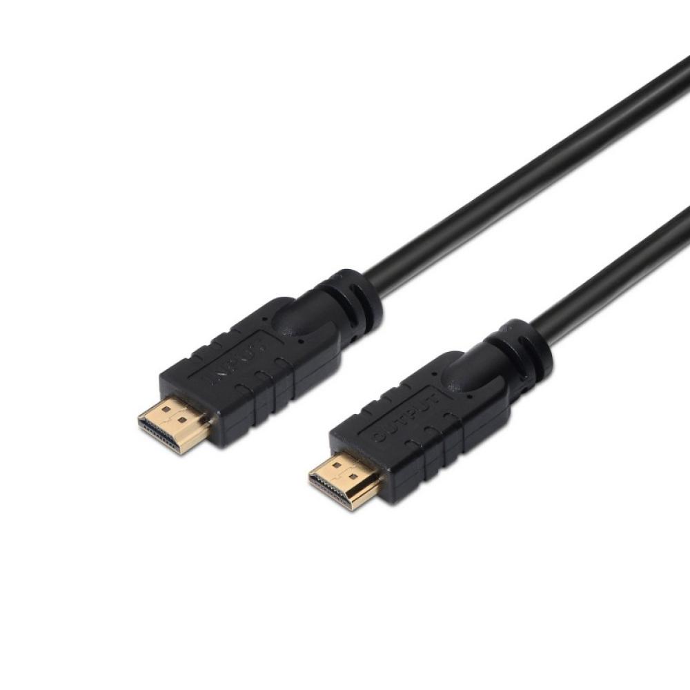 AISENS - Cable HDMI V2.0 Premium alta velocidad / HEC 4k@60Hz 18Gbps con repetidor, A/M-A/M, Negro, 25 m