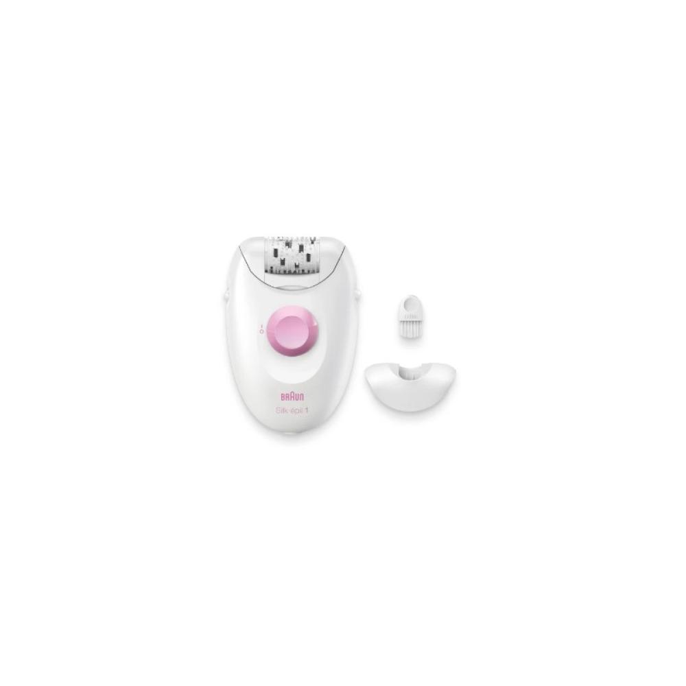Braun - Silk-épil 1 1-010 depiladora 20 pinzas Rosa, Blanco
