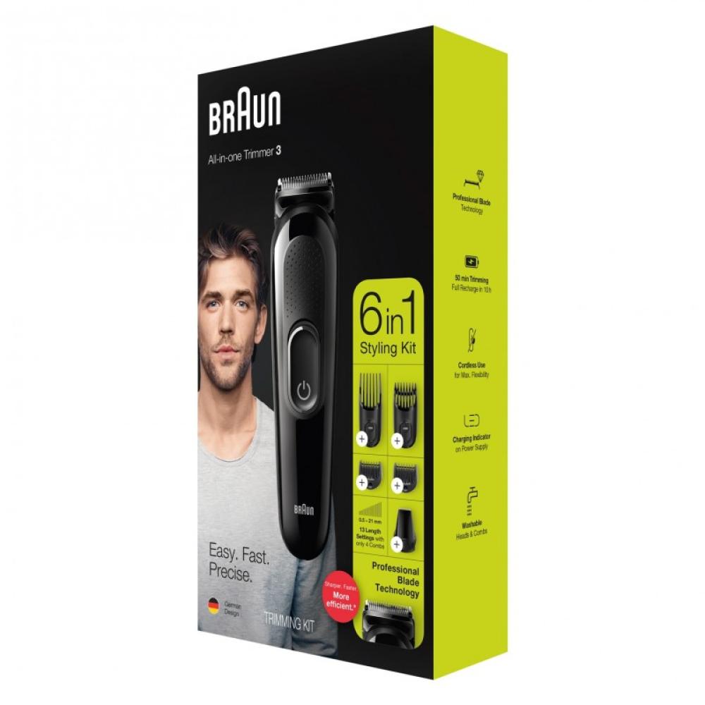 Braun - Multigroomer MGK3225 depiladora para la barba Batería 13 2,1 cm Negro