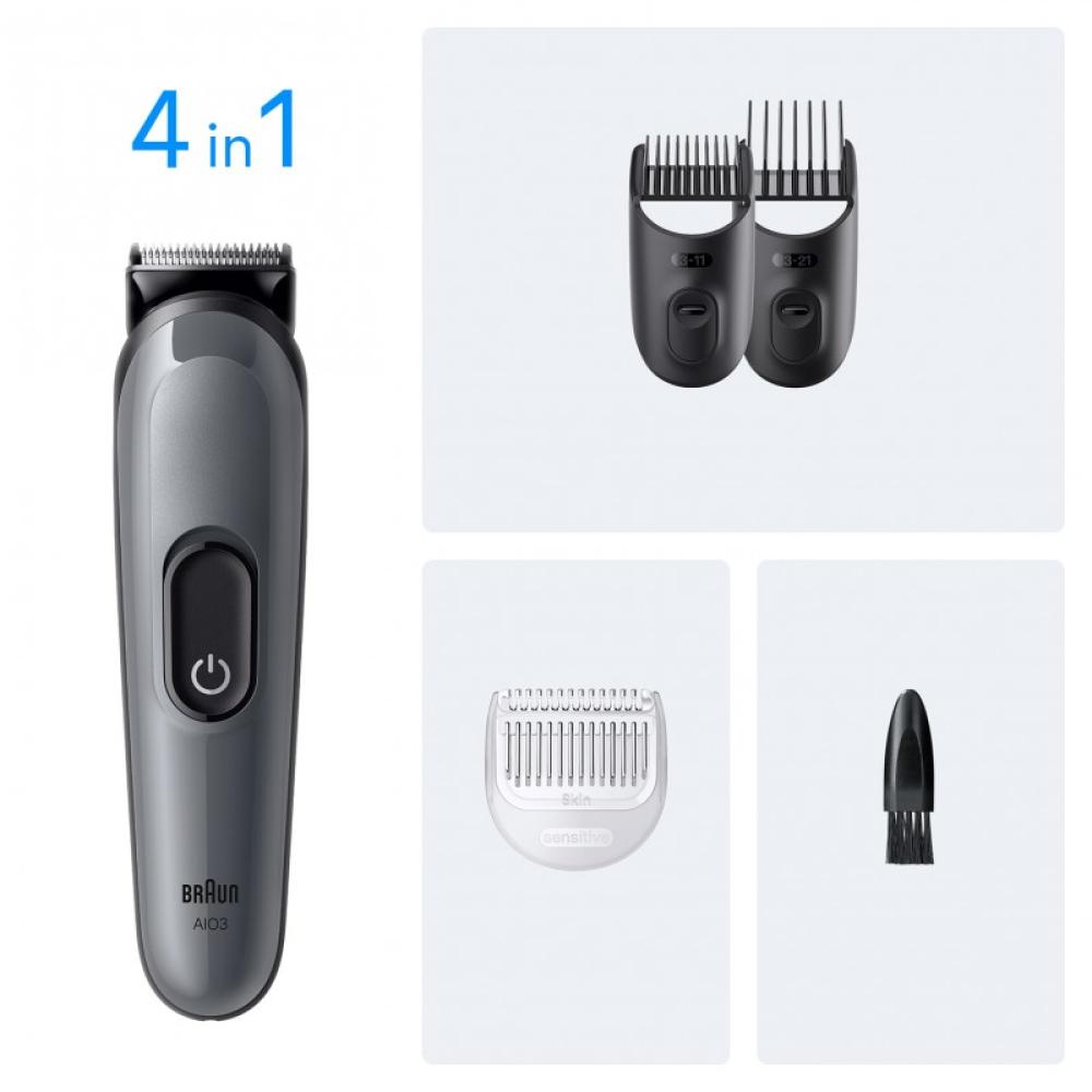 Braun - AIO3500 cortadora de pelo y maquinilla Negro, Gris 14 Níquel-metal hidruro (NiMH)