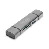 Digitus - Dual Card Reader Hub USB-C™ / USB 3.0, OTG