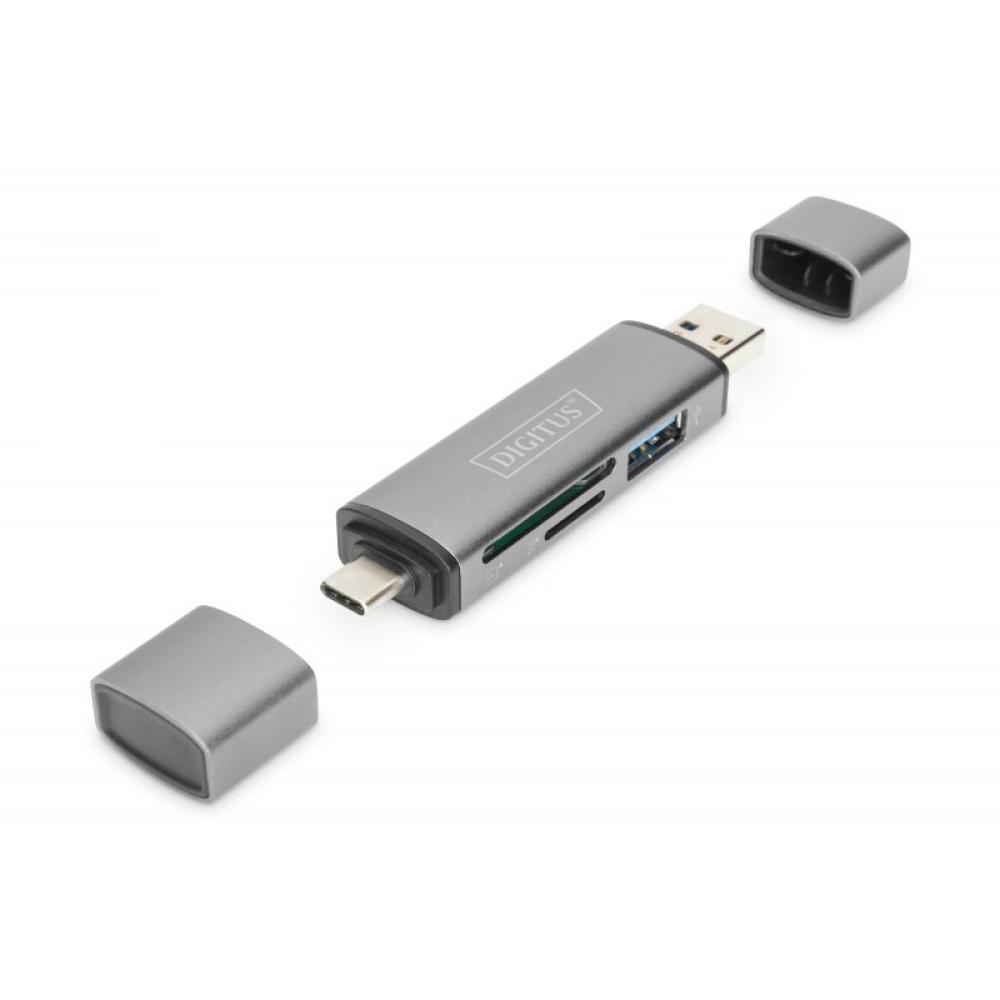 Digitus - Dual Card Reader Hub USB-C™ / USB 3.0, OTG