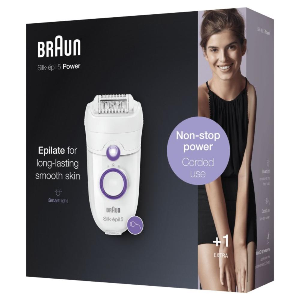 Braun - Silk-épil 5 505 Power 28 pinzas Púrpura, Blanco