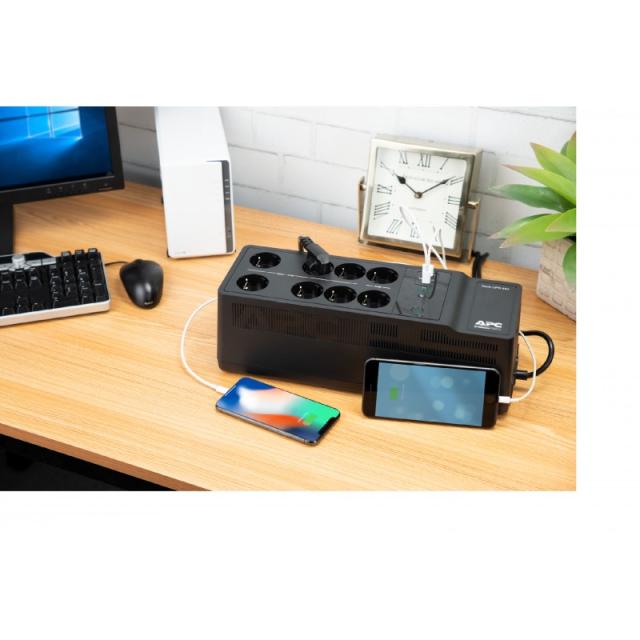 APC - BE850G2-GR sistema de alimentación ininterrumpida (UPS) En espera (Fuera de línea) o Standby (Offline) 0,85 kVA 520 W 8 sa