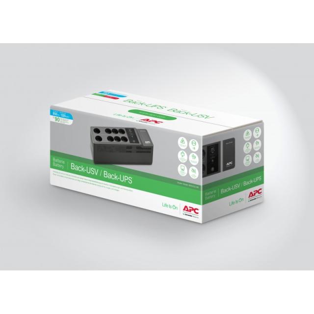 APC - BE850G2-GR sistema de alimentación ininterrumpida (UPS) En espera (Fuera de línea) o Standby (Offline) 0,85 kVA 520 W 8 sa