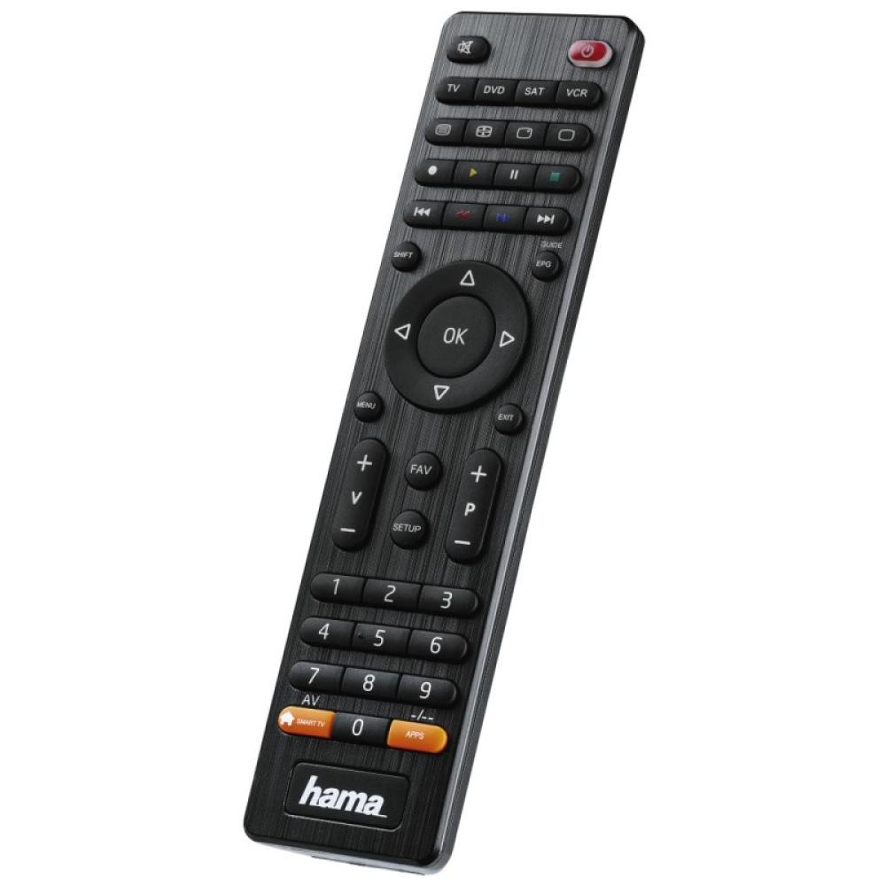Hama - Mando de TV universal, para manejar hasta 4 aparatos, compatible con más de 1000 aparatos, color negro