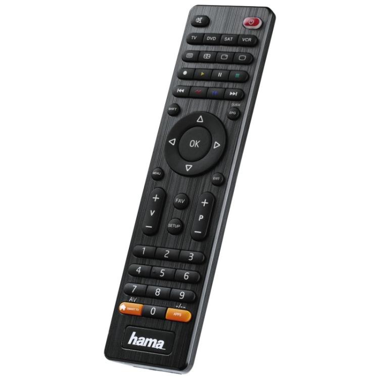 Hama - Mando de TV universal, para manejar hasta 4 aparatos, compatible con más de 1000 aparatos, color negro