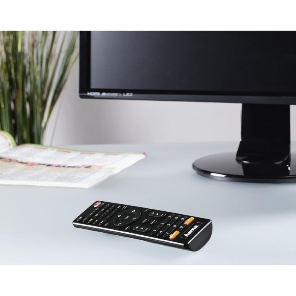 Hama - Mando de TV universal, para manejar hasta 4 aparatos, compatible con más de 1000 aparatos, color negro