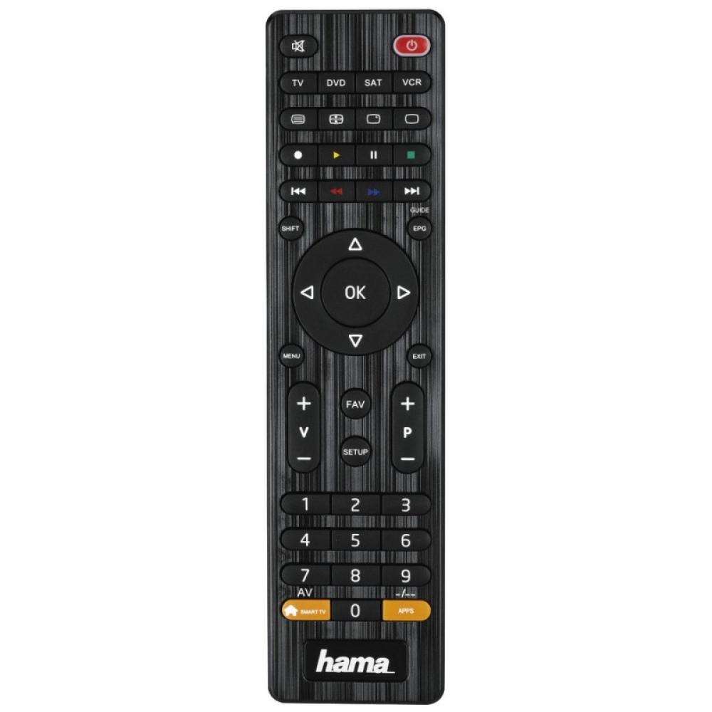 Hama - Mando de TV universal, para manejar hasta 4 aparatos, compatible con más de 1000 aparatos, color negro