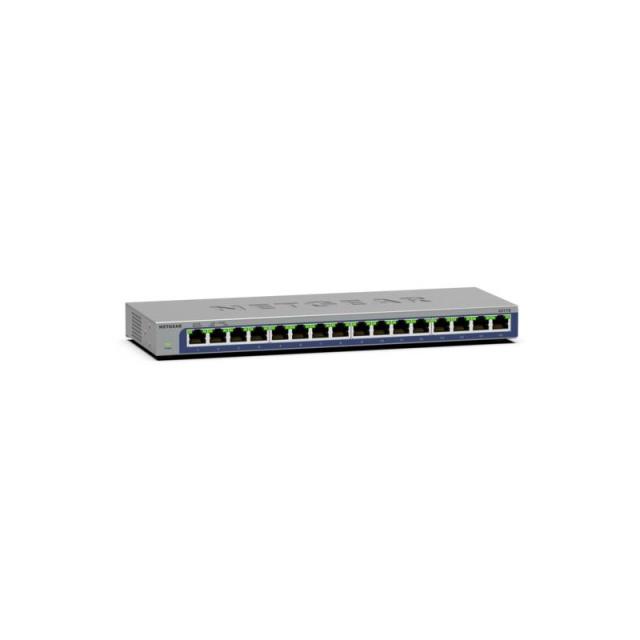 NETGEAR - GS116 No administrado L2 Gigabit Ethernet (10/100/1000) Negro