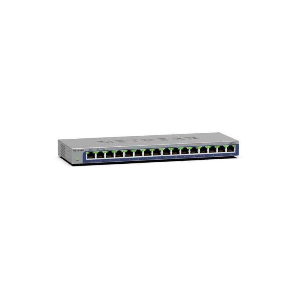 NETGEAR - GS116 No administrado L2 Gigabit Ethernet (10/100/1000) Negro