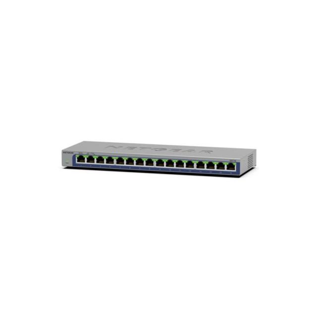 NETGEAR - GS116 No administrado L2 Gigabit Ethernet (10/100/1000) Negro