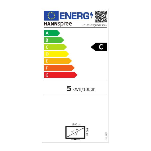 Hannspree - Open Frame HO 105 HTB Pantalla plana para señalización digital 25,6 cm (10.1") LCD 350 cd / m² HD Negro Pantalla tác