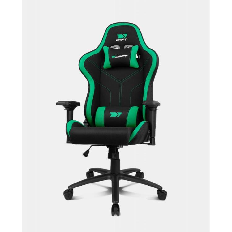 DRIFT - DR110BG silla para videojuegos Butaca para jugar Asiento acolchado Negro, Verde