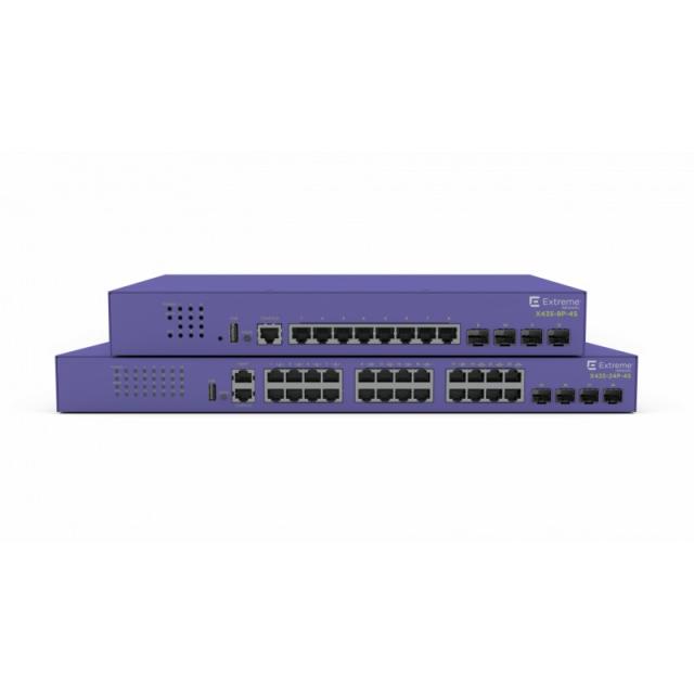 Extreme networks - ExtremeSwitching X435 Gestionado Gigabit Ethernet (10/100/1000) Energía sobre Ethernet (PoE) 1U Violeta