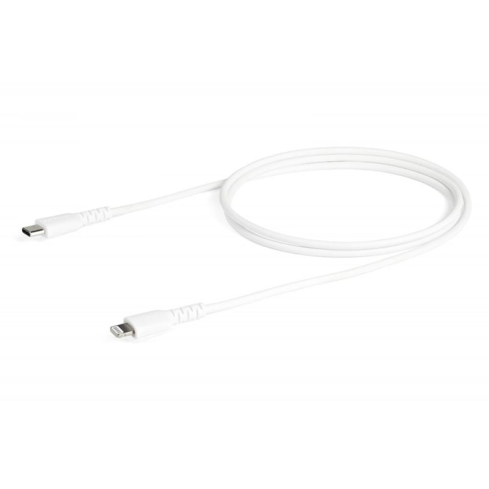StarTech.com - Cable Resistente USB-C a Lightning de 1 m Blanco - Cable de Sincronización y Carga USB Tipo C a Lightning con Fib