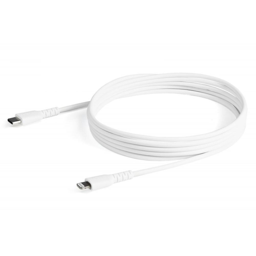 StarTech.com - Cable Resistente USB-C a Lightning de 2 m Blanco - Cable de Sincronización y Carga USB Tipo C a Lightning con Fib