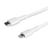 StarTech.com - Cable Resistente USB-C a Lightning de 2 m Blanco - Cable de Sincronización y Carga USB Tipo C a Lightning con Fib