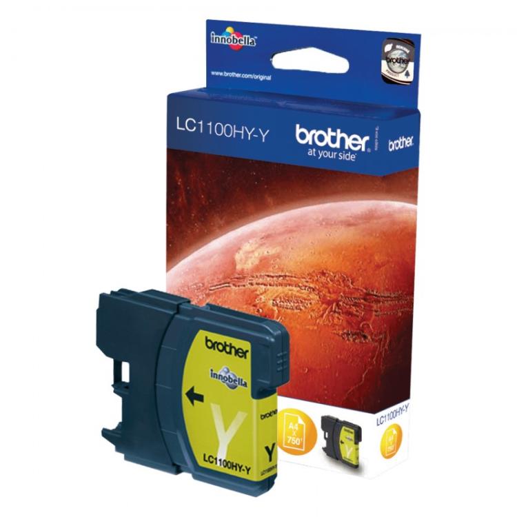 Brother - LC1100HYY cartucho de tinta 1 pieza(s) Original Alto rendimiento (XL) Amarillo