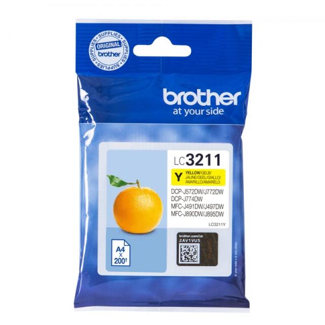 Brother - LC3211Y cartucho de tinta 1 pieza(s) Original Rendimiento estándar Amarillo