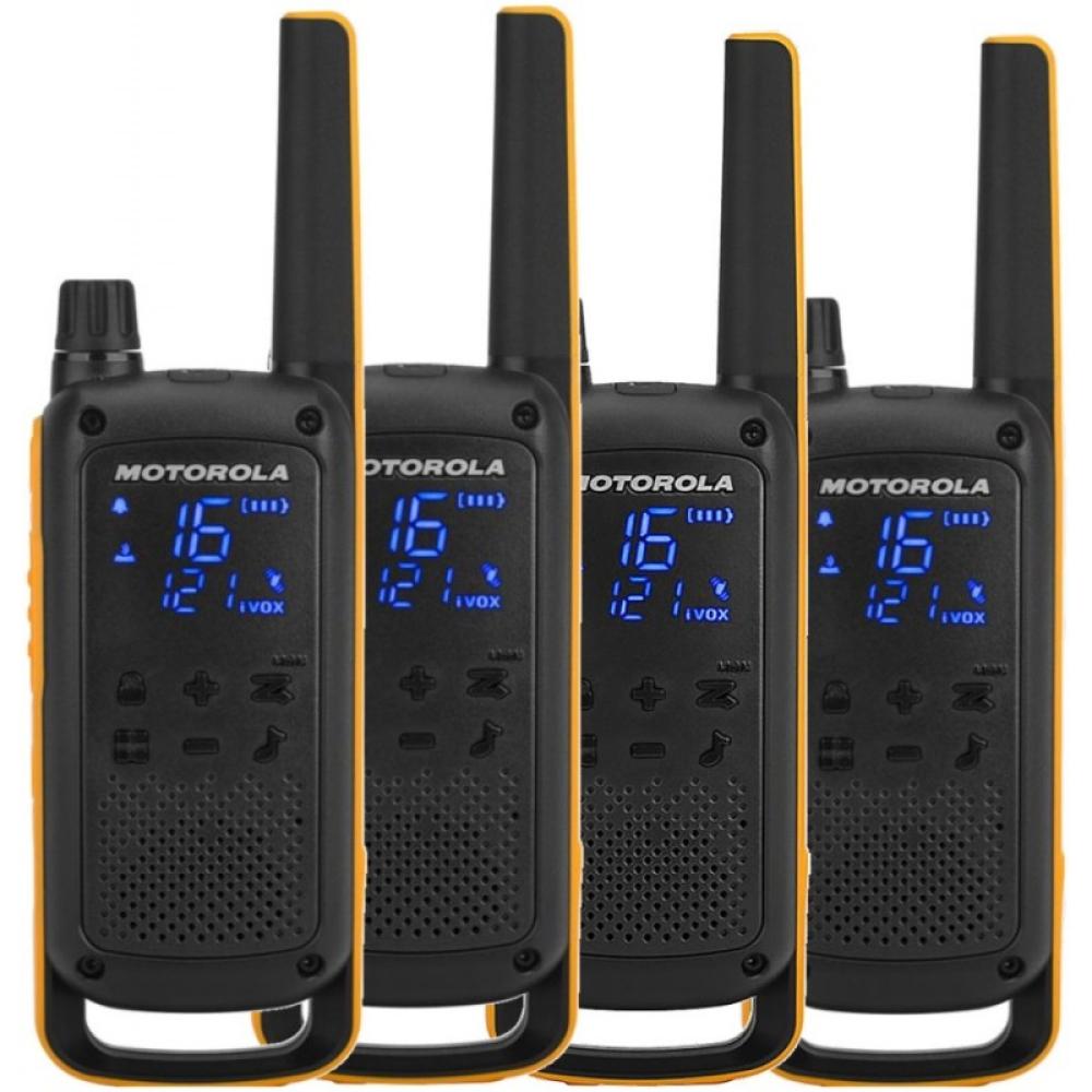 Motorola - Talkabout T82 Extreme Quad Pack two-way radios 16 canales Negro, Naranja