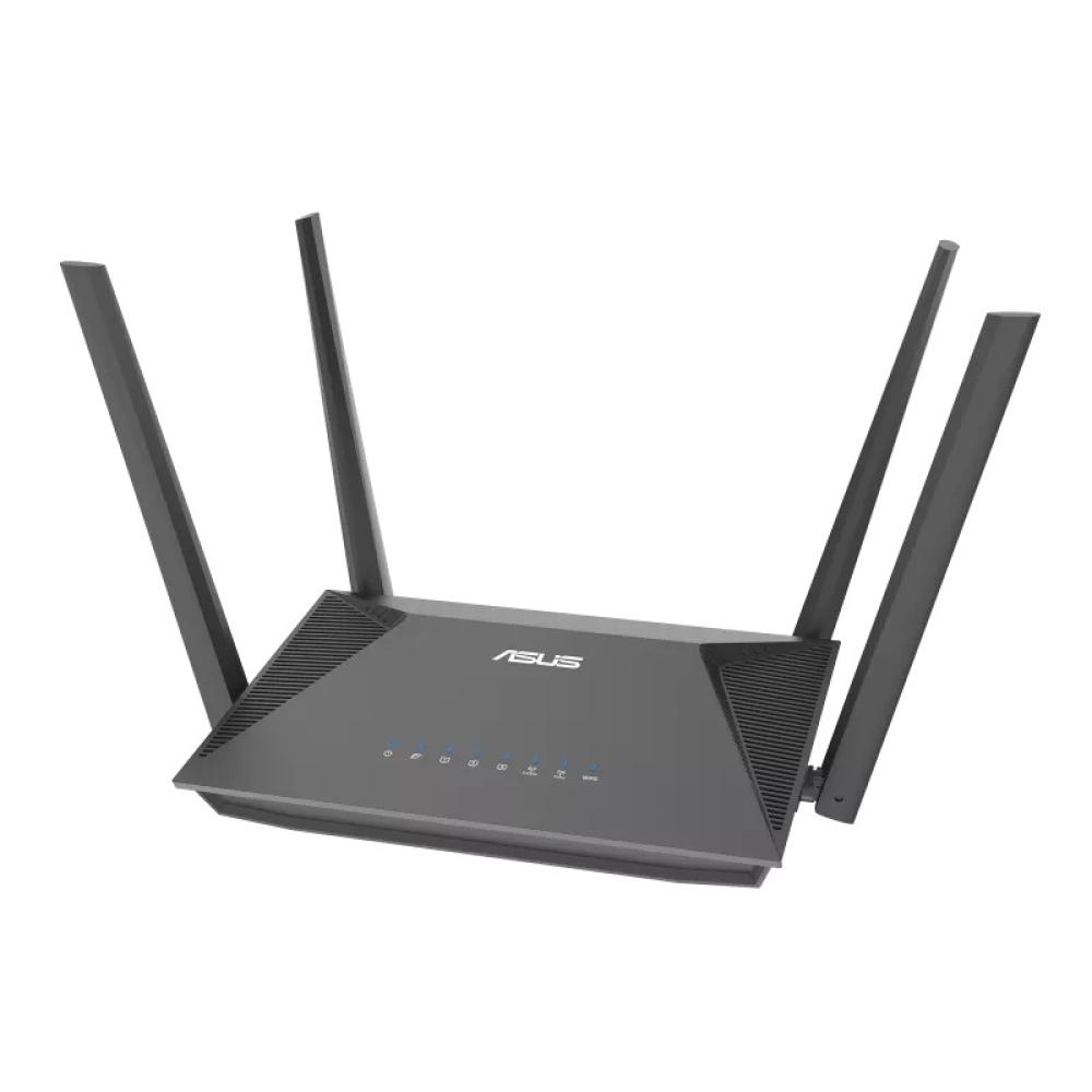 ASUS - RT-AX52 AX1800 AiMesh router inalámbrico Gigabit Ethernet Doble banda (2,4 GHz / 5 GHz) Negro