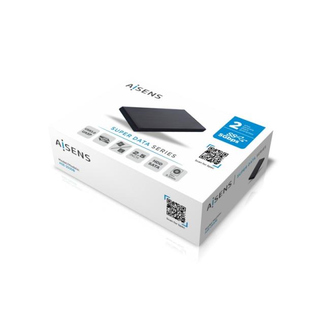 AISENS - Caja externa 2,5" ASE-2530B 9.5 mm SATA a USB 3.0/USB 3.1 Gen1, Negra