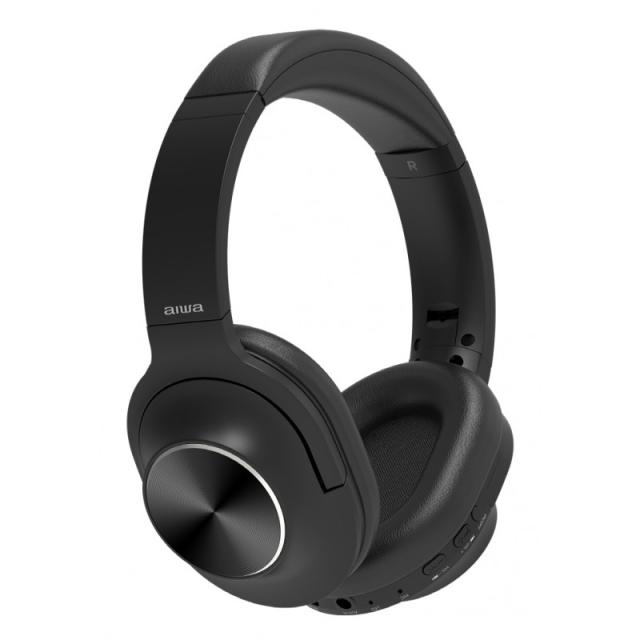 Aiwa - HST-220BT auricular y casco Auriculares Inalámbrico y alámbrico Diadema Llamadas/Música USB Tipo C Bluetooth Negro