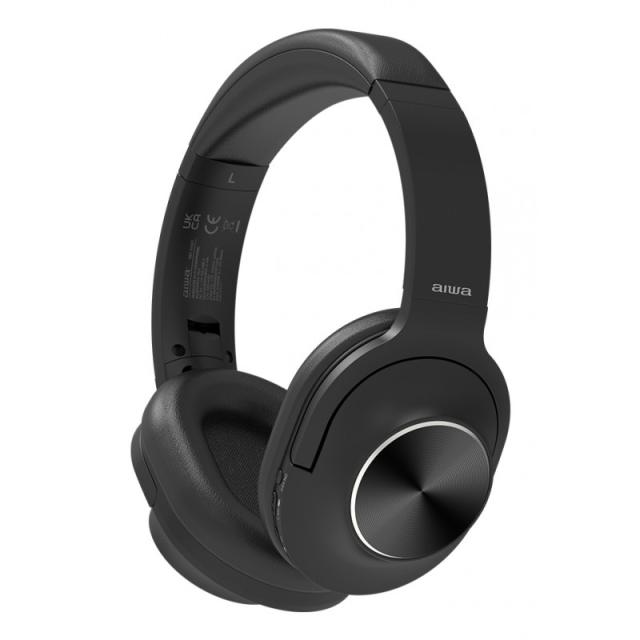 Aiwa - HST-220BT auricular y casco Auriculares Inalámbrico y alámbrico Diadema Llamadas/Música USB Tipo C Bluetooth Negro