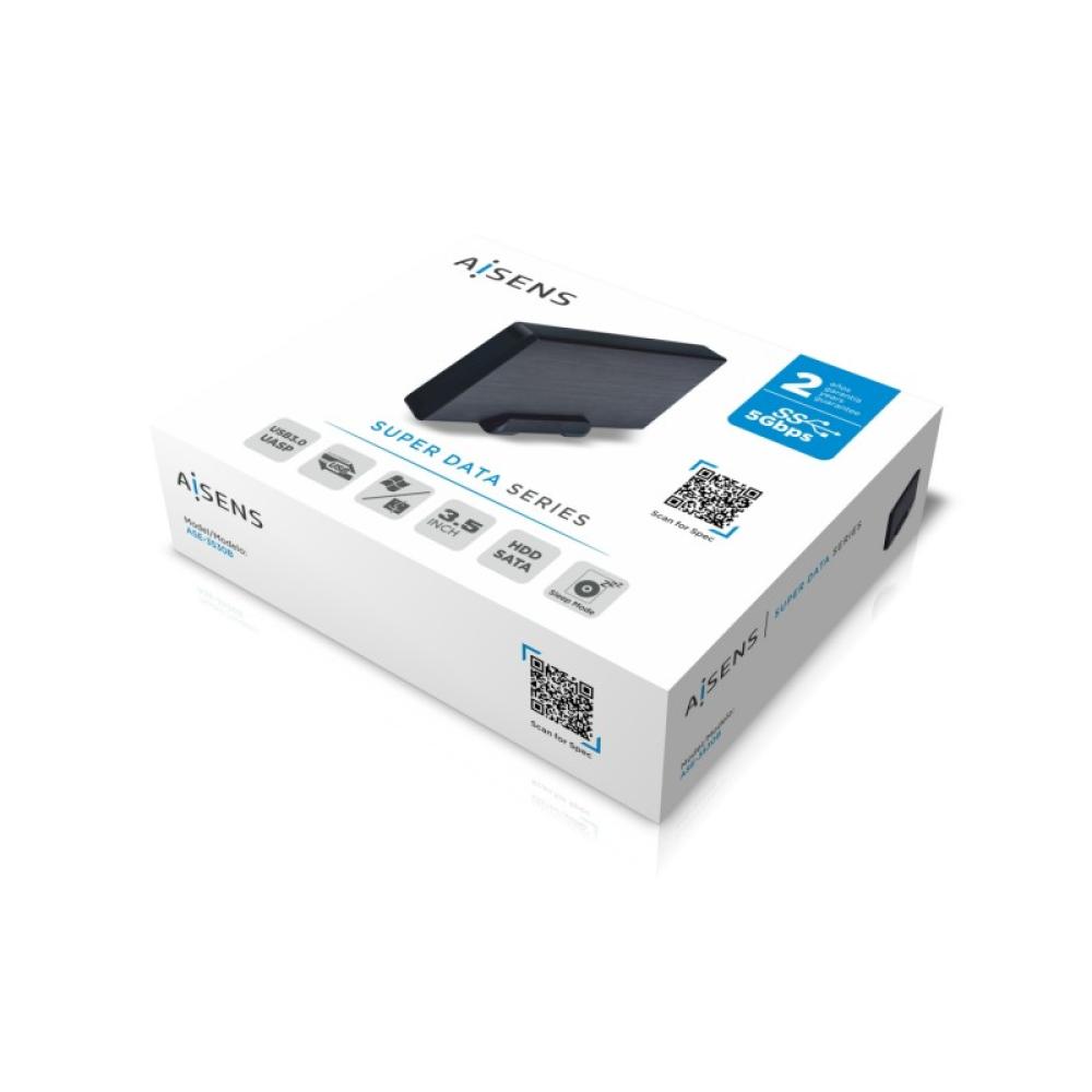 AISENS - Caja externa 3,5" ASE-3530B SATA a USB 3.0/USB 3.1 Gen1, Negra