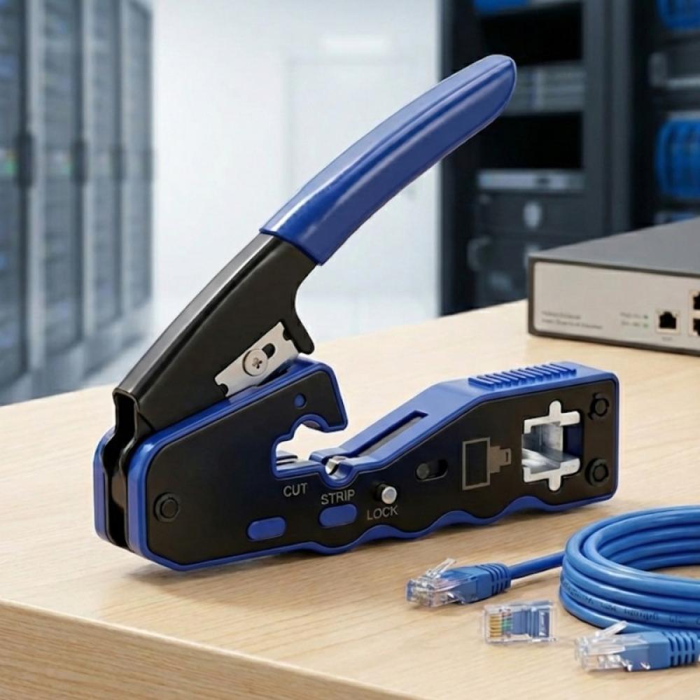 Phasak - TD 020 Fastcrimp – Crimpadora profesional RJ45 con pelacables para Cat 5/5e/6/6A/7