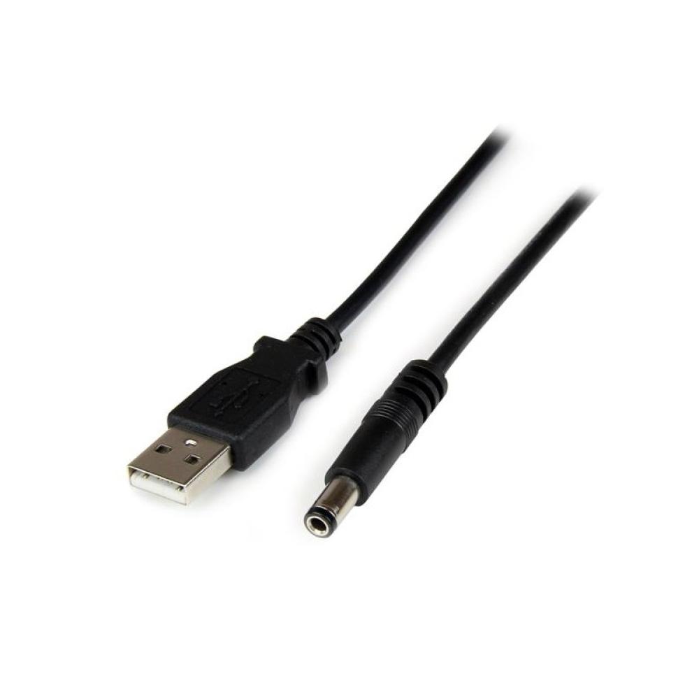 StarTech.com - Cable Adaptador 1m USB A Macho a Conector Coaxial Barrel Alimentación Corriente Tipo N 5,5mm 5V DC