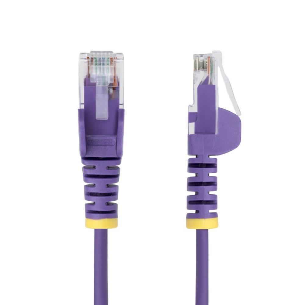 StarTech.com - Cable de Red Ethernet CAT6 Delgado sin Enganches Morado de 7m - Cable RJ45 Snagless Slim 28AWG - Alambre de Cobre
