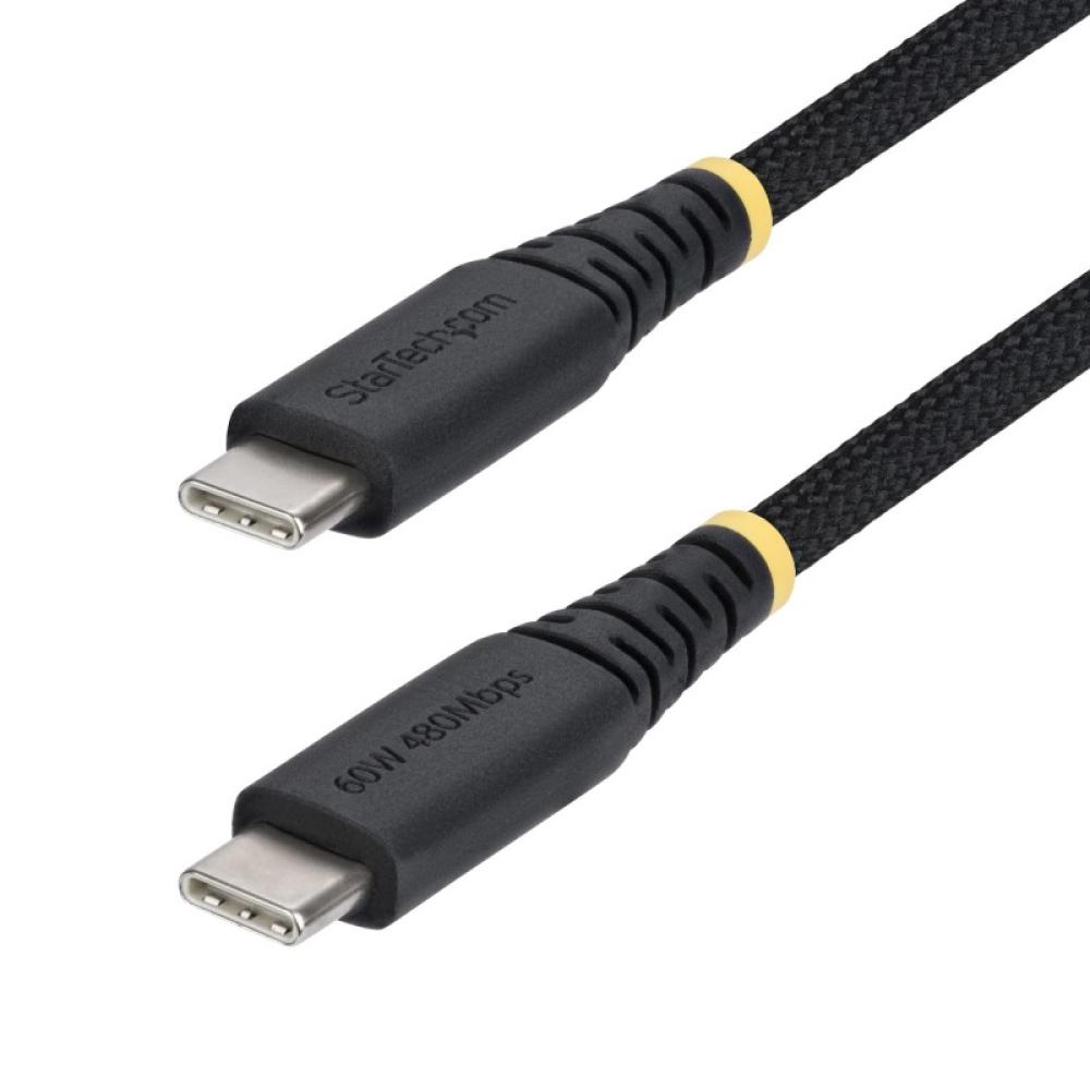 StarTech.com - Cable de Carga USB-C Trenzado de 2m - Cable Cargador USB Tipo C para Portátil - Cable Resistente para Carga de Di