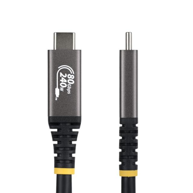 StarTech.com - Cable USB4 50cm - Cable USB-C Certificado USB-IF - 80Gbps - Cable USB Tipo C - PD de 240W - 8K120/4K240 - DP 2.1