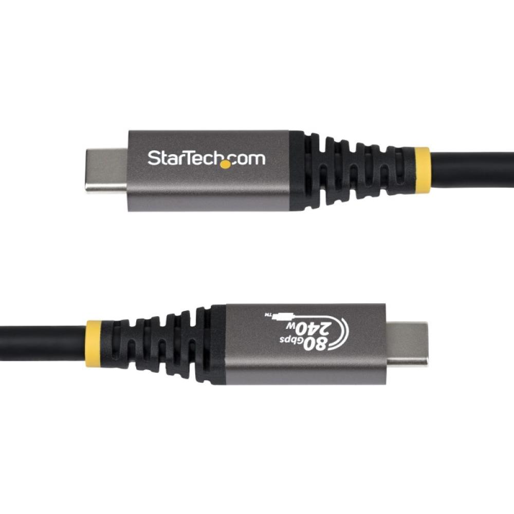 StarTech.com - Cable USB4 50cm - Cable USB-C Certificado USB-IF - 80Gbps - Cable USB Tipo C - PD de 240W - 8K120/4K240 - DP 2.1