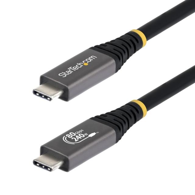 StarTech.com - Cable USB4 50cm - Cable USB-C Certificado USB-IF - 80Gbps - Cable USB Tipo C - PD de 240W - 8K120/4K240 - DP 2.1