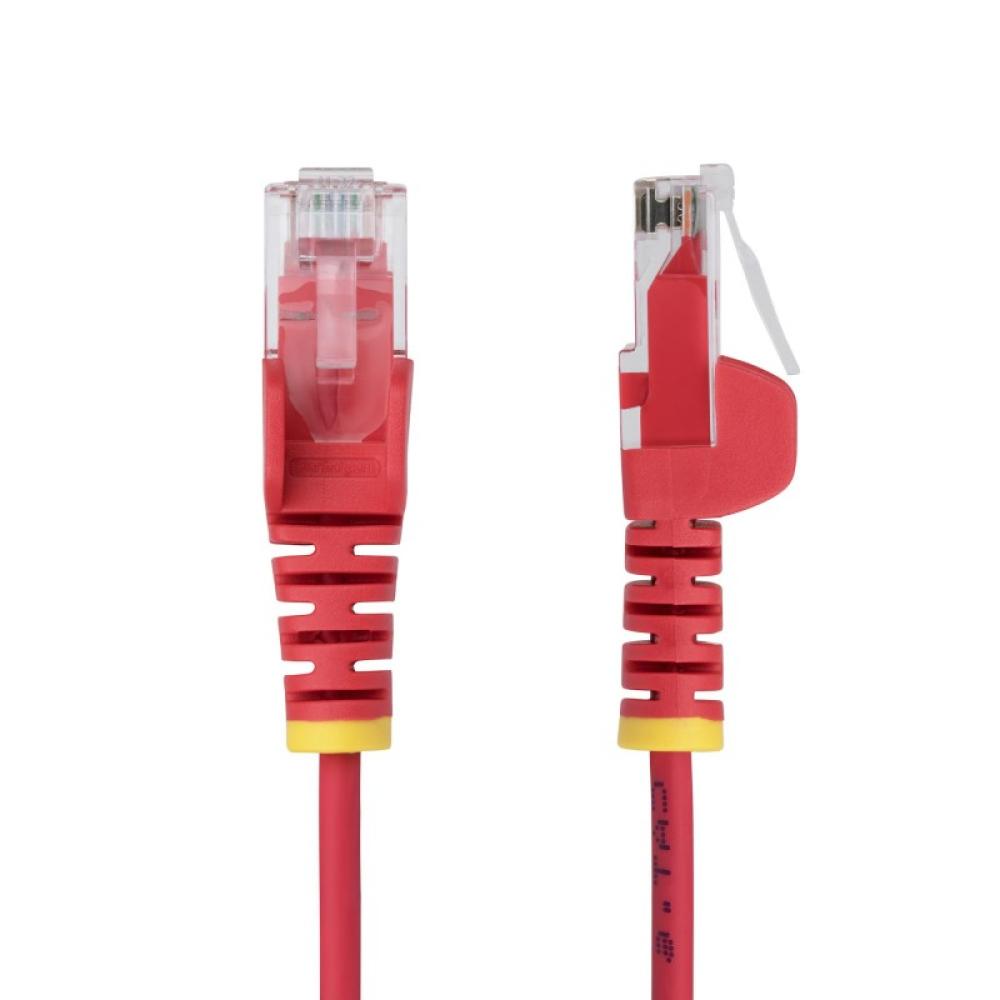 StarTech.com - Cable de Red Ethernet CAT6 Delgado sin Enganches Rojo de 1m - Cable RJ45 Snagless Slim de 28AWG - Alambre de Cobr