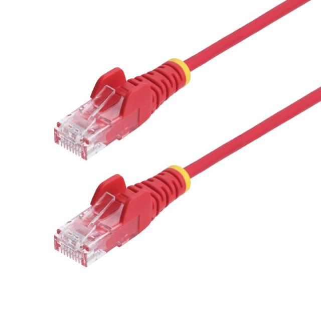 StarTech.com - Cable de Red Ethernet CAT6 Delgado sin Enganches Rojo de 1m - Cable RJ45 Snagless Slim de 28AWG - Alambre de Cobr