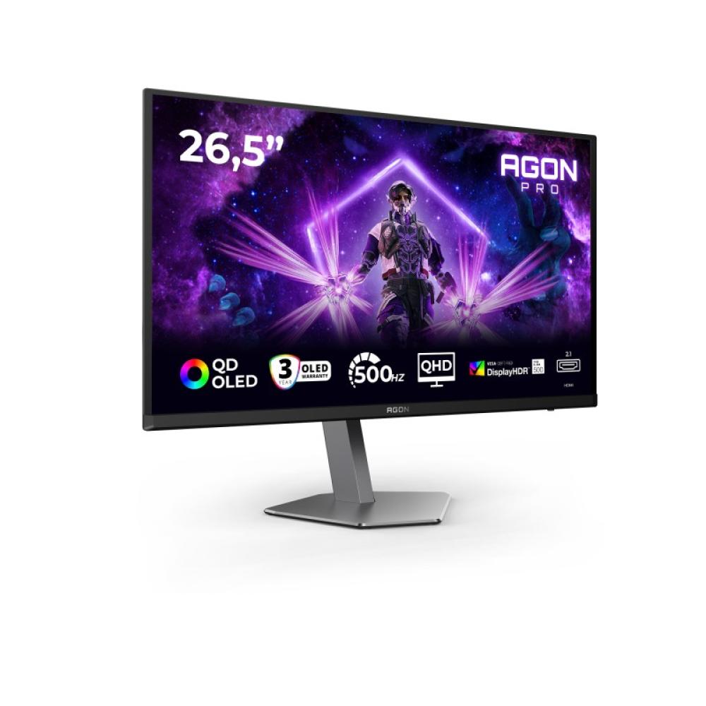 AOC - AGON PRO AG276QKD2 pantalla para PC 67,3 cm (26.5") 2560 x 1440 Pixeles Quad HD QD-OLED Negro, Gris