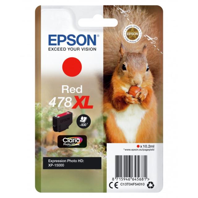 Epson - Squirrel Singlepack Red 478XL Claria Photo HD Ink