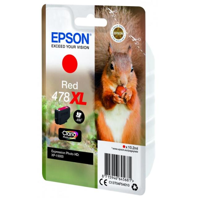 Epson - Squirrel Singlepack Red 478XL Claria Photo HD Ink