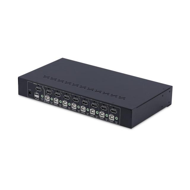 StarTech.com - Switch KVM de 8 Puertos HDMI 4K 60Hz - Conmutador KVM HDMI 2.0 con Kit de Montaje 1U para Rack - con Hub USB de 4