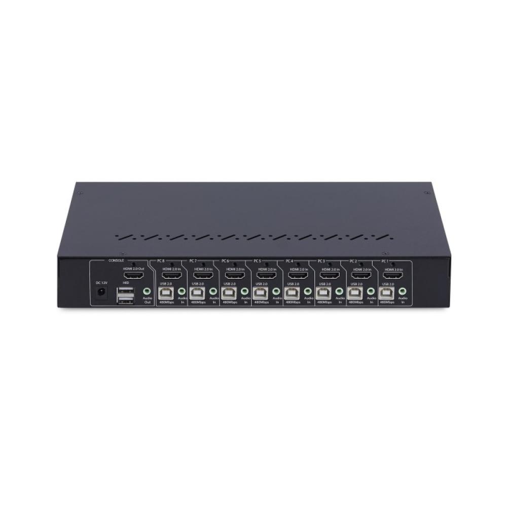 StarTech.com - Switch KVM de 8 Puertos HDMI 4K 60Hz - Conmutador KVM HDMI 2.0 con Kit de Montaje 1U para Rack - con Hub USB de 4