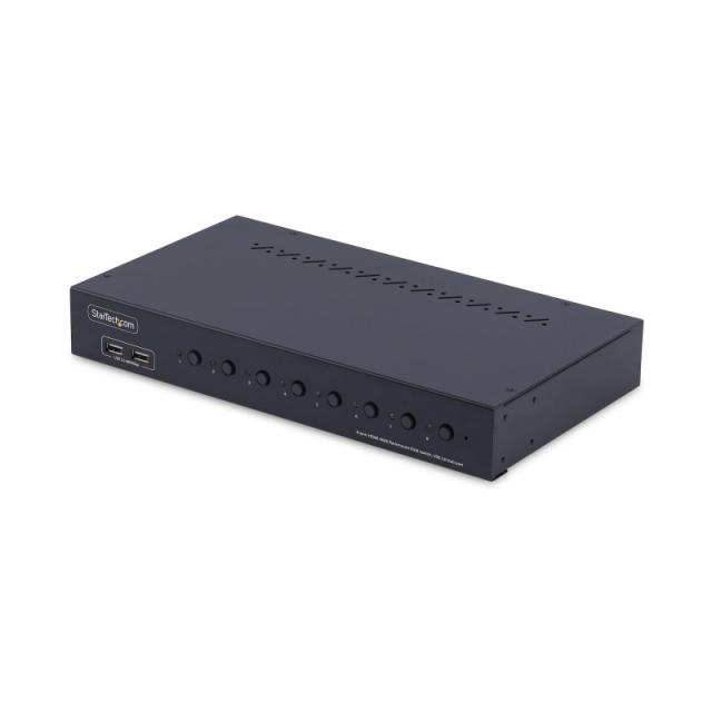 StarTech.com - Switch KVM de 8 Puertos HDMI 4K 60Hz - Conmutador KVM HDMI 2.0 con Kit de Montaje 1U para Rack - con Hub USB de 4