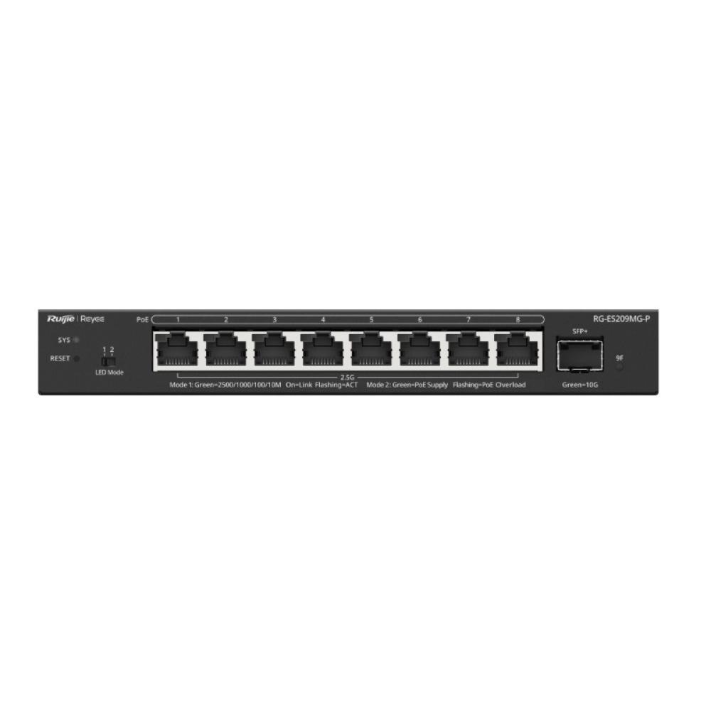 Ruijie Networks - RG-ES209MG-P switch No administrado L2 2.5G Ethernet (100/1000/2500) Energía sobre Ethernet (PoE) Negro
